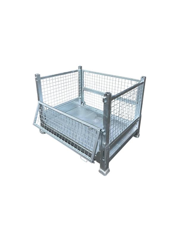 Rack de stockage - Panier grillagé pliable en acier galvanisé - 122 cm x 90 cm - Charge max 1200 kg_5