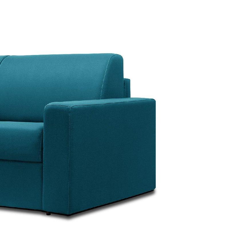 Canapé convertible express Crépuscule - Matelas 140 cm Comfort Bultex® - Tissu tweed turquoise hydrofuge - Fabrication italienne_5