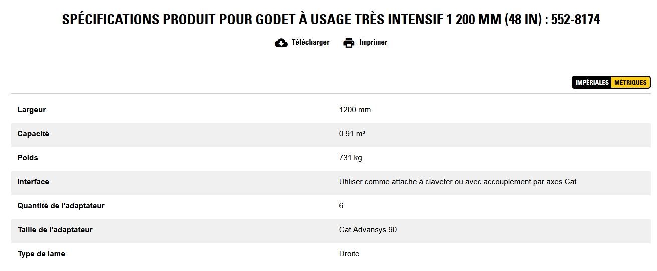 552-8174 godet d'excavation à usage très intensif - caterpillar finance france - 1 200 mm (48 in) - capacité 0.91 m³_5