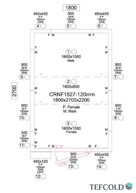 Chambre froide négative 7,52 m3 (1800 x 2700 x 2200 mm) avec monobloc de paroi_5