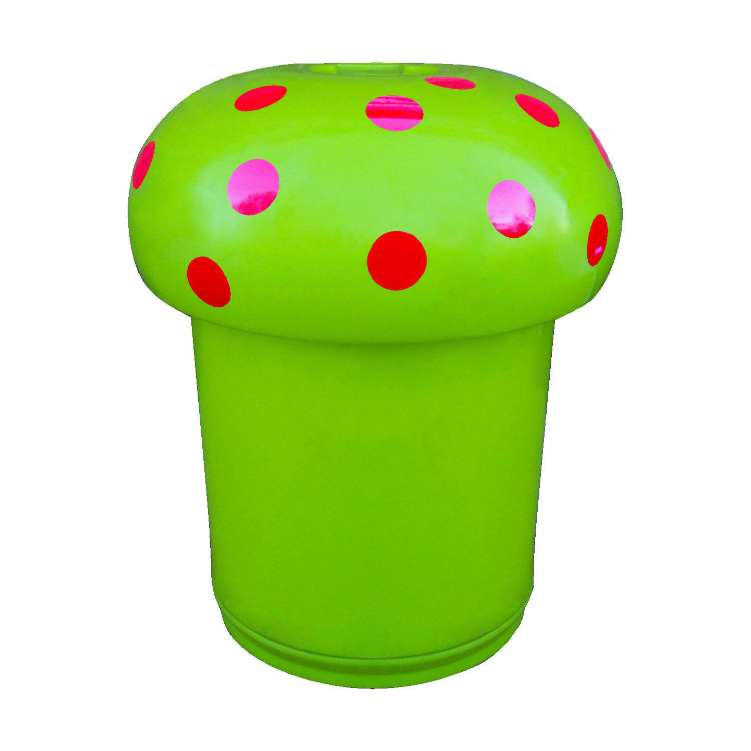 Poubelle ludique champignon extérieure - 90L - plastique recyclable en polyéthylène - résistante aux UV et personnalisable_6