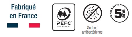 Bureau de direction ROBIN - contemporain avec rangements en hêtre massif - fabriqué en France, PEFC, antibactérien_5