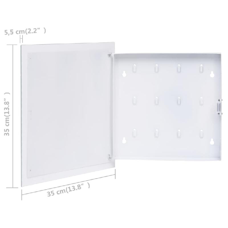 Vidaxl boîte à clés avec panneau magnétique blanc 35x35x5,5 cm 322776_5