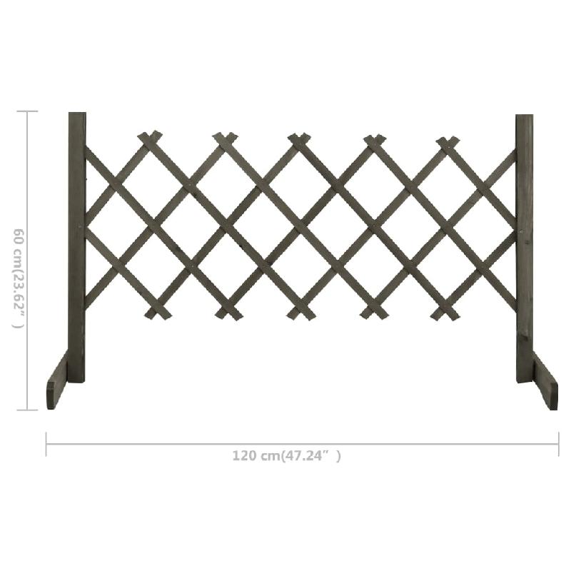 Vidaxl clôture en treillis de jardin gris 120x60 cm bois de sapin 314823_5