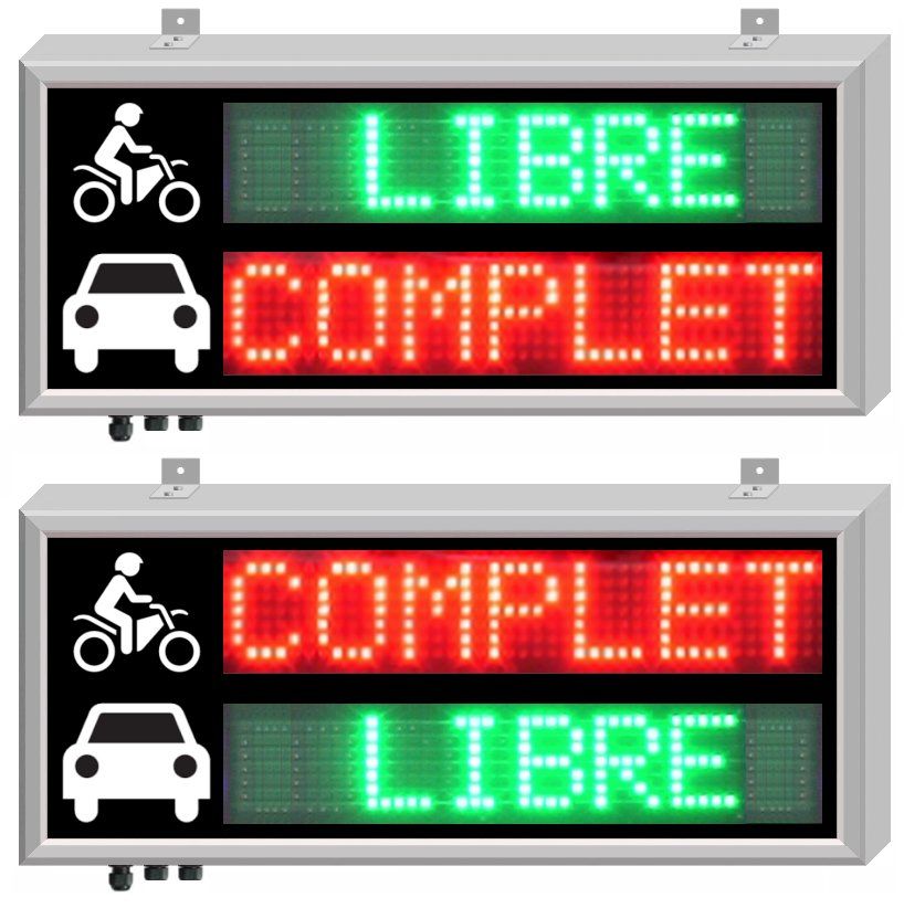 Panneau lumineux sur mesure pour parking - Chiffres/caractères de différentes hauteurs - LED mono/bi/tri-couleurs_5