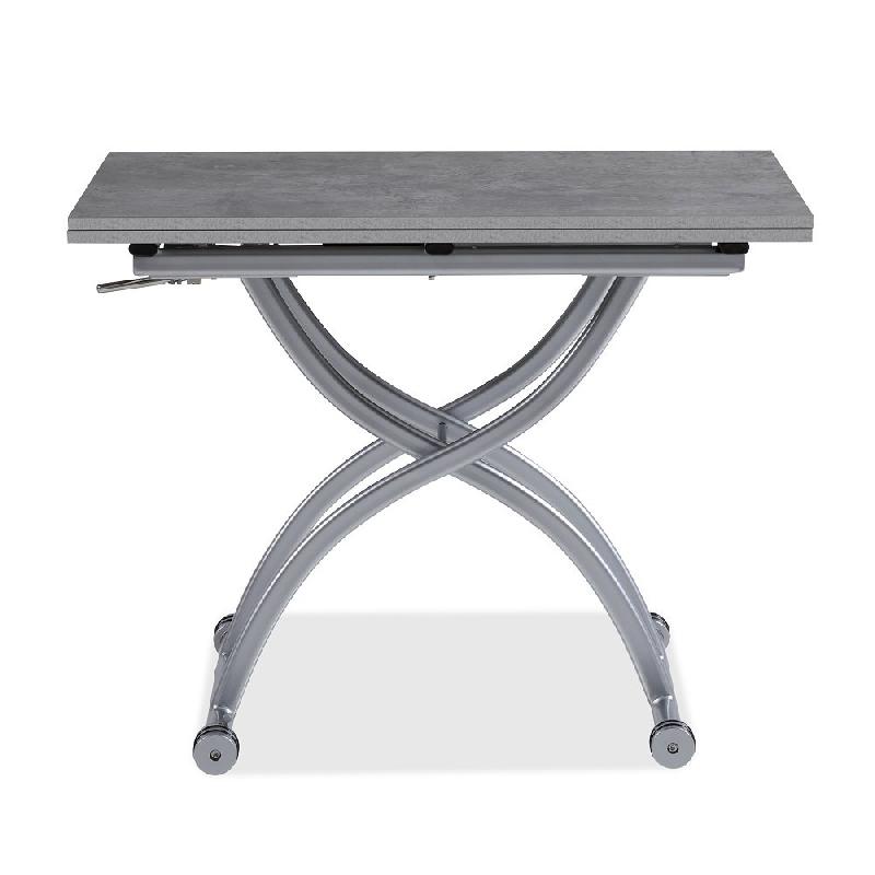 Table basse relevable extensible Hirondelle - finition béton - compacte 100 x 57/114 cm_5