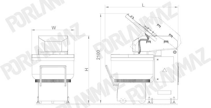 Pmsp 250m - Pétrin professionnel Porlanmaz - Cuve fixe 150 kg avec cuve mobile_5