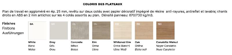 Bureau individuel X3 avec pieds bois - Officity - 160, Blanc, Blanc_5