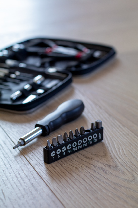 Set à outils en métal - 25 pièces avec boîtier en aluminium zippé - Couleur noire - Poids 550 g_5