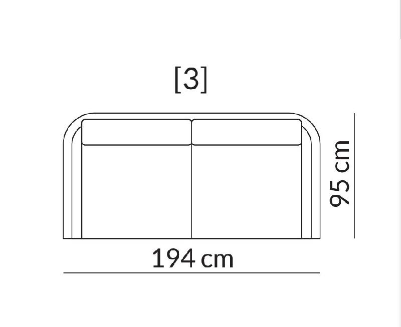 Canapé fixe Hudson OLTA 2 - Blanc cassé beige avec piètement en acier - Medium - Structure en bois de pin et mousse à mémoire de forme_5