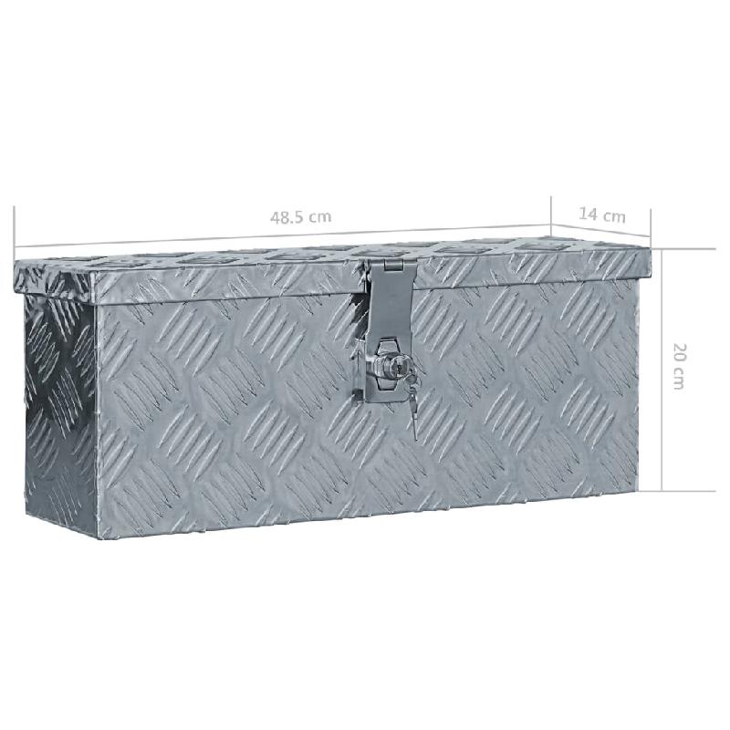 Vidaxl boîte en aluminium 48,5 x 14 x 20 cm argenté 142935_5