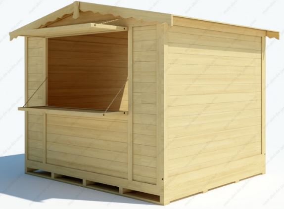 Chalet de Noël pliable en bois massif Gardy Shelter - 266x237cm - 6,3m² - épicéa massif - Réf 3785_6