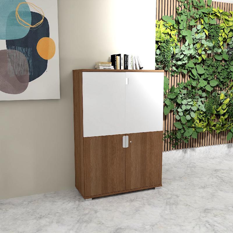 Armoire moyenne avec 4 portes battantes TAK - Mobel Linea - Acacia foncé_5