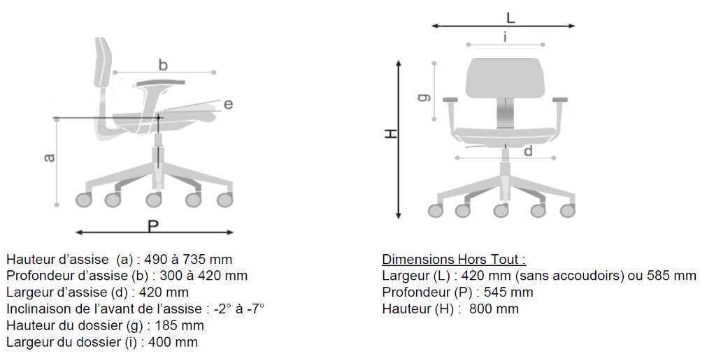 Fauteuil de bureau ergonomique ERGOKI - pour positions assis, assis-debout et debout - dossier réglable et assise flexible_5