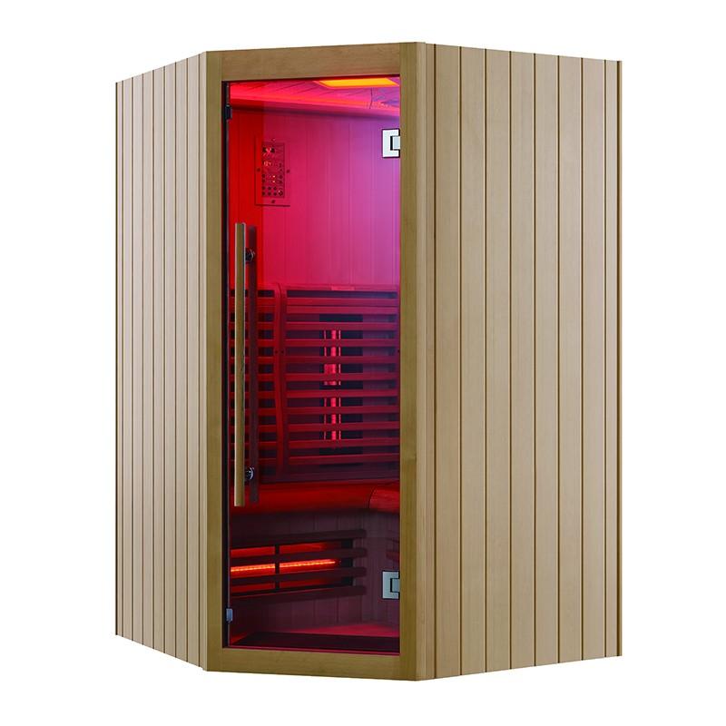 SAUNA INFRAROUGE BOREAL® SIGNATURE 130C D'ANGLE À SPECTRE COMPLET - 130X130X205_5