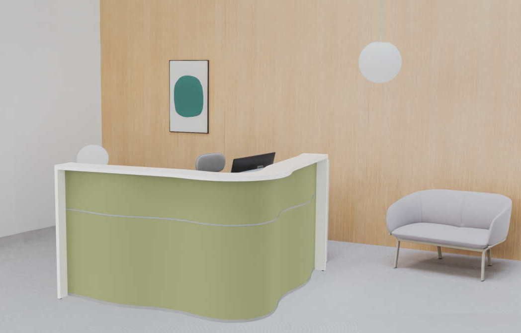 Banque d'accueil contemporaine VAGUE - Design organique et finitions personnalisables_5