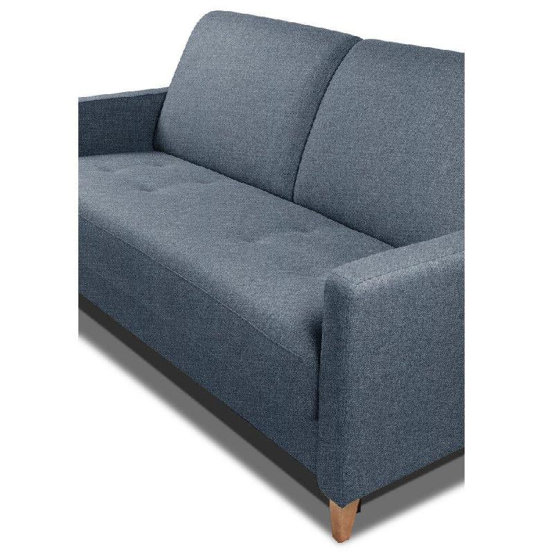 Canapé convertible OGGETTO - Matelas 16 cm - Système express - Sommier à lattes 140x197 cm - Tweed bleu - RENATONISI_5