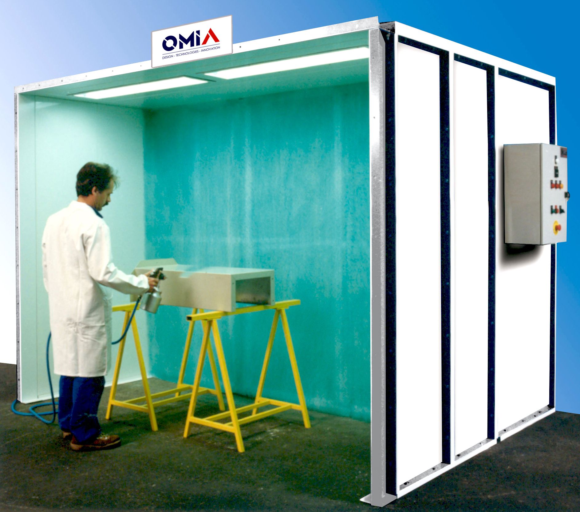 Cabine de peinture liquide Ventilation horizontale CS Cabine ouverte devis sous 24h