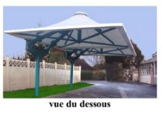 Préau pour école primaire UNO - 25 m² sur poteau déporté en acier galvanisé_5