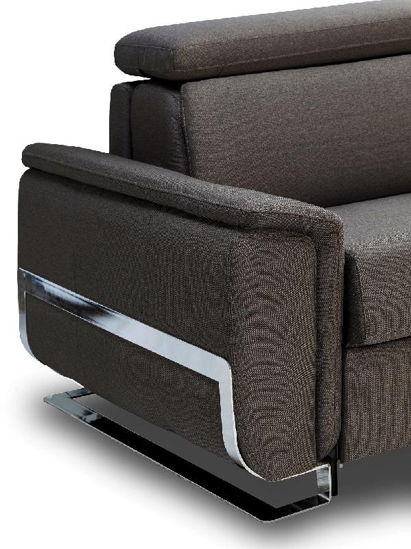 Canapé convertible express Réaumur - 160 cm - Sommier à lattes - Matelas 16 cm - Tweed gris graphite_5