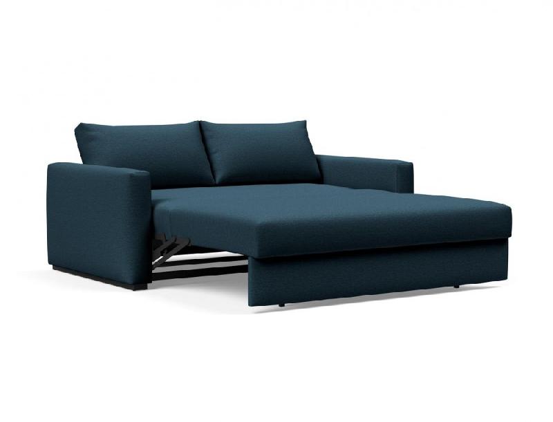 Innovation Living - Canapé design convertible Cosial avec accoudoirs rembourrés - Tissu Argus Navy Blue - Couchage 160x202 cm_5