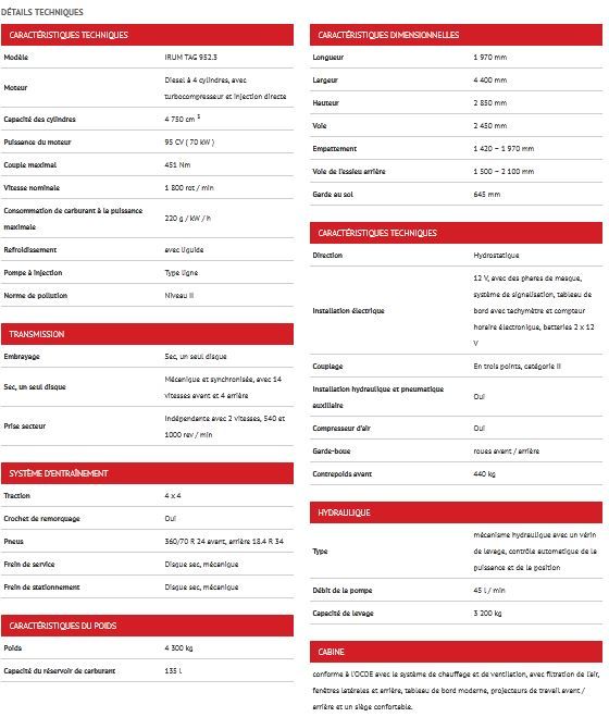 Tag 952.3 Tracteur Agricole - IRUM - 95 Chevaux - Moteur diesel Belarus, 4 cylindres, transmission 4x4, cabine confortable_5