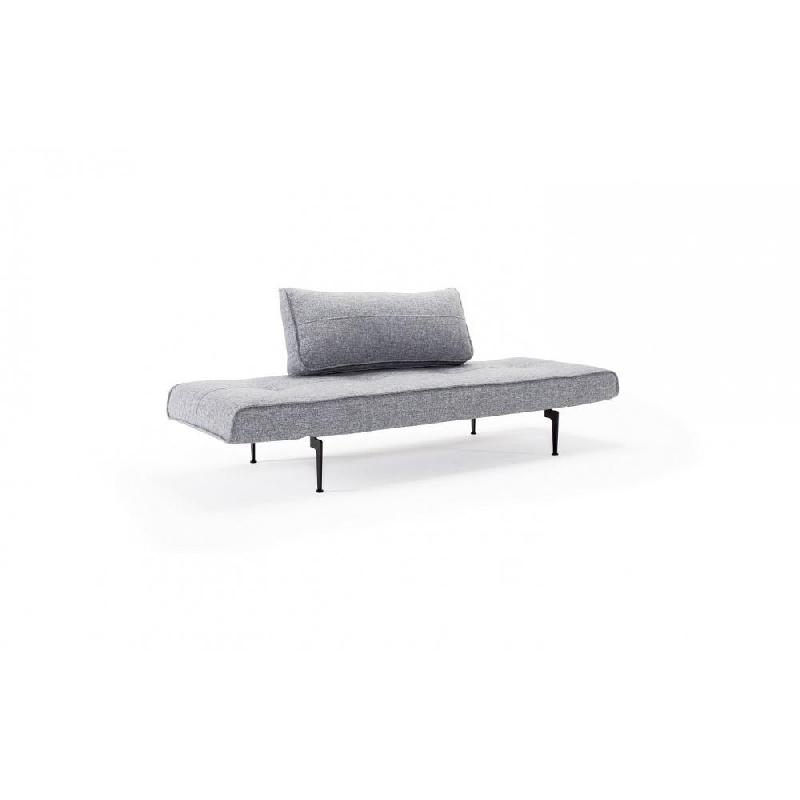 Canapé-lit design Zeal Laser convertible 200x70 cm - piétements métalliques - tissu gris Twist Granite - Innovation Living_5