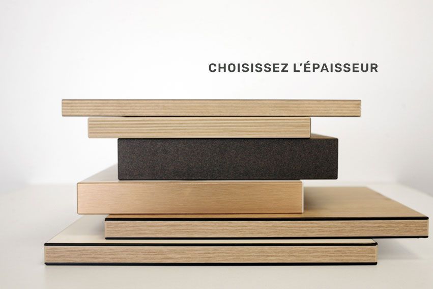 Plateau de table en bois aggloméré stratifié - Fabrication française - Plusieurs décors et épaisseurs disponibles_5