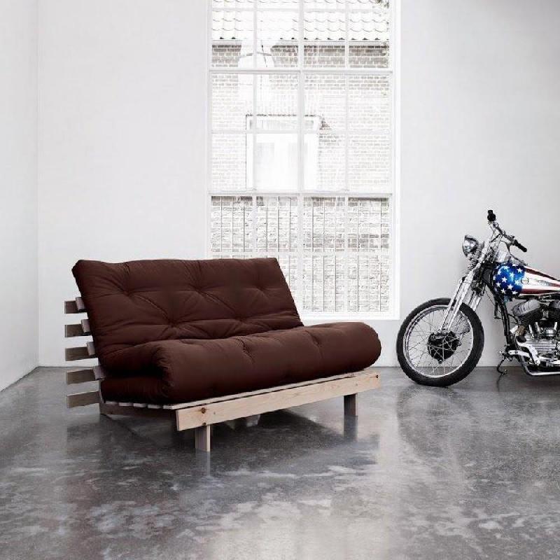 Canapé convertible futon ROOTS - Pin naturel - Coloris brown - Couchage 140x200 cm - Design japonais et scandinave_5