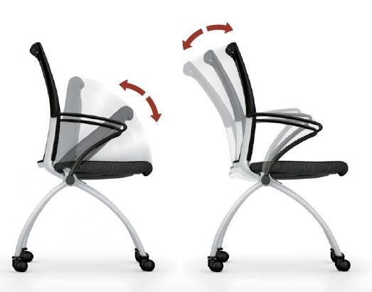 Chaise visiteurs avec assise rabattable Viena - Mobel Linea. - 1 siège_5