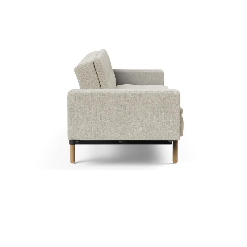 Canapé design Dublexo Stem avec accoudoirs - Convertible lit 115x210 cm - Pieds chêne - Tissu Mixed Dance Natural_5
