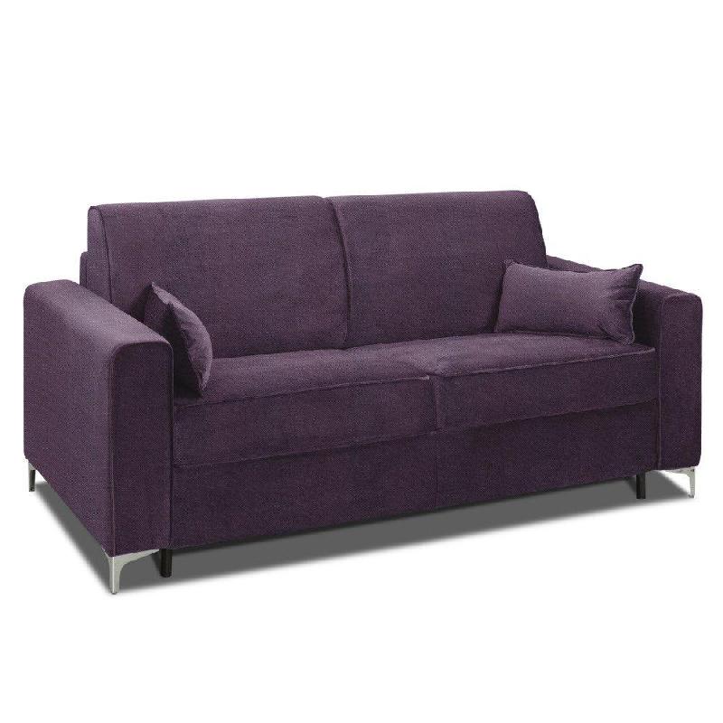 Canapé convertible express 160cm Jackson - Comfort Bultex® 12cm - Sommier lattes Renatonisi - Tweed violet_5