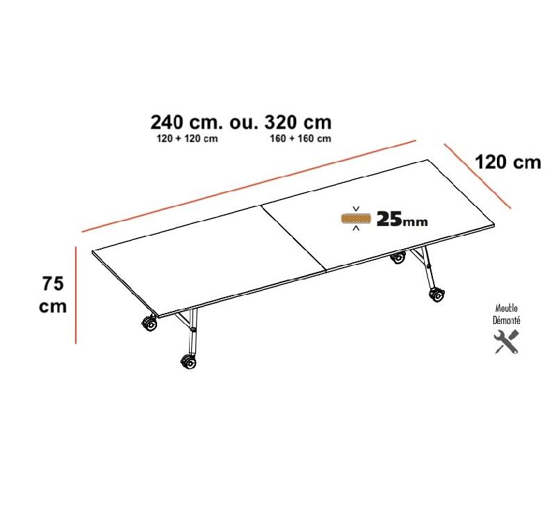Table de réunion pliante Serenity -  QUADRIFOGLIO - 240, Anthracite, Noyer canaletto_5