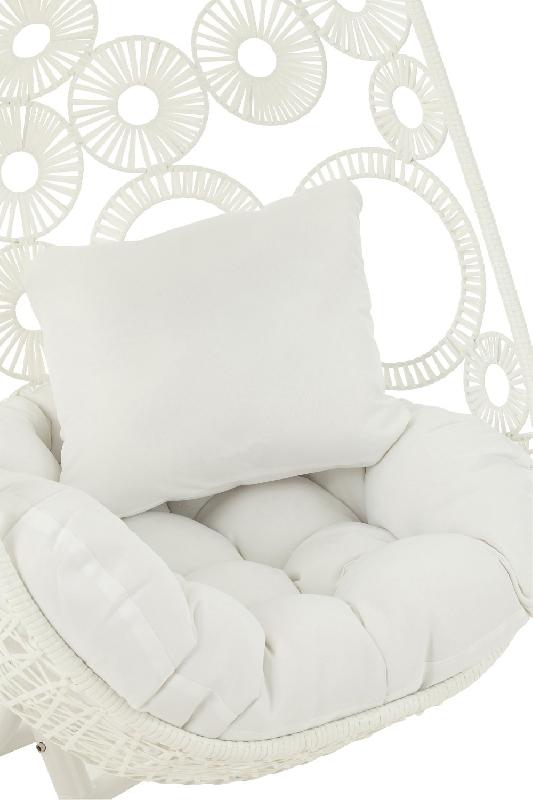Fauteuil suspendu VANA - Aluminium et roseau blanc - Intérieur/extérieur - Bohème chic - Capacité 125 kg_5
