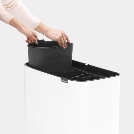 Poubelle à pédale Bo Touch Bin - 3 compartiments de 11L - Acier - Garantie 10 ans - Brabantia - White_5