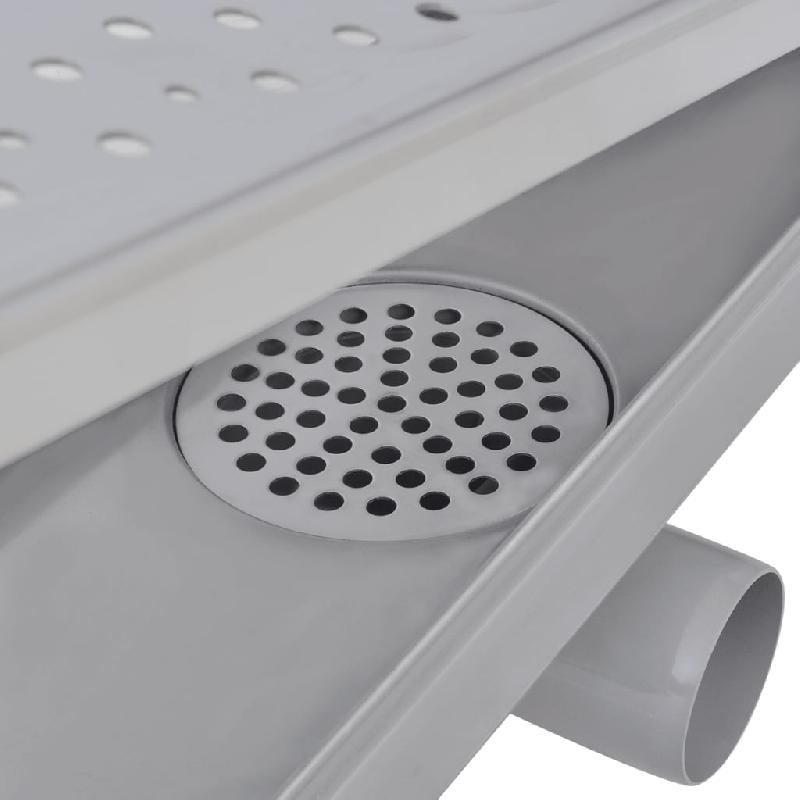 Vidaxl drain de douche linéaire 930x140 mm acier inoxydable 142193_5