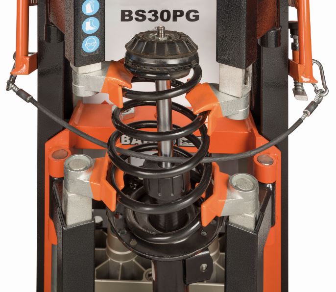 Compresseur de ressort double piston pneumatique avec grille de protection - BS30PG - capacité 24000N - pour ressorts MacPherson_5