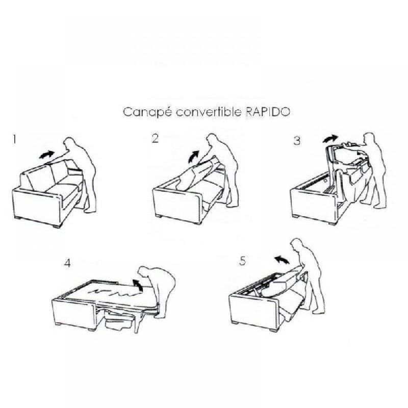Canapé convertible express Premium 160 cm - sommier à lattes Renatonisi - matelas Bultex Tweed taupe_5