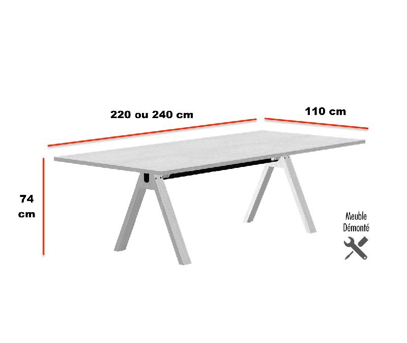 Table de réunion Viga - MDD - Non, 220, Placage chêne cuivré_5