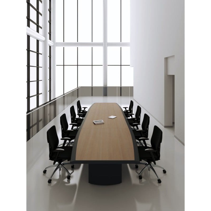 Table de réunion ARCO - bois laqué noir, plateaux et façades plaqués avec vernis opaque translucide_5