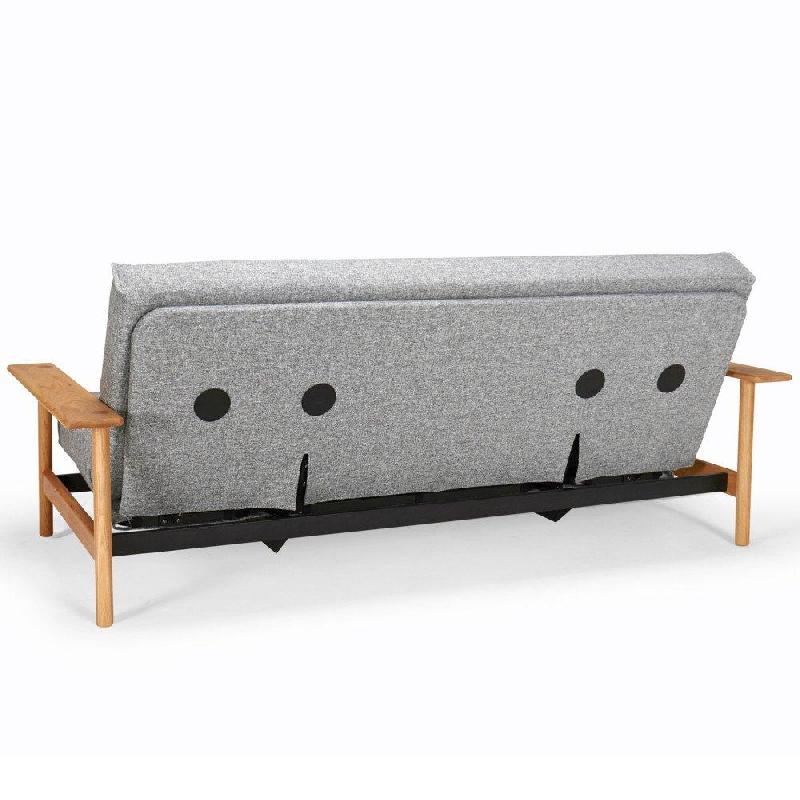Canapé convertible Innovation Living Balder - Lit 140x200cm - Tissu gris Twist Granite - Design scandinave avec rangement intégré_5