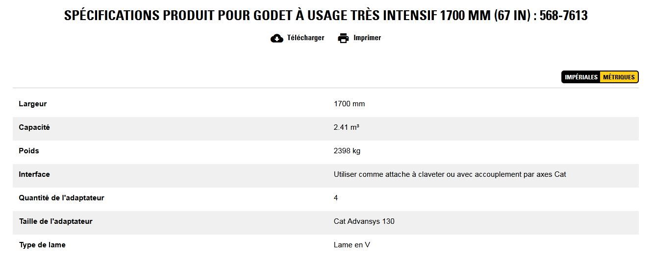 568-7613 godet d'excavation à usage très intensif - caterpillar finance france - 1700 mm (67 in) - capacité 2.41 m³_5
