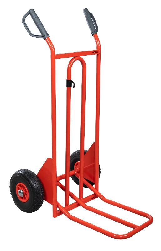 Diable à poignées à garde classique - 190259 – Bavette fixe + repliable - Roues pneumatiques_5