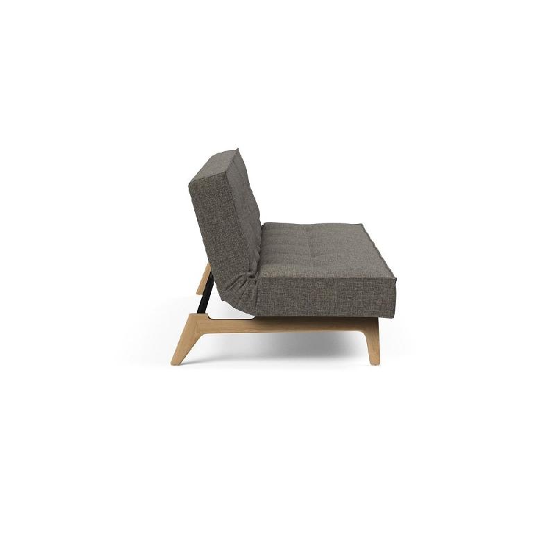 Canapé convertible Innovation Living Splitback Eik - 115x200 cm - Tissu Flashtex Dark Grey - Pieds en chêne massif_5