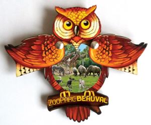 Magnet publicitaire personnalisé hibou - MDF découpé au laser - Fabriqué en France_5