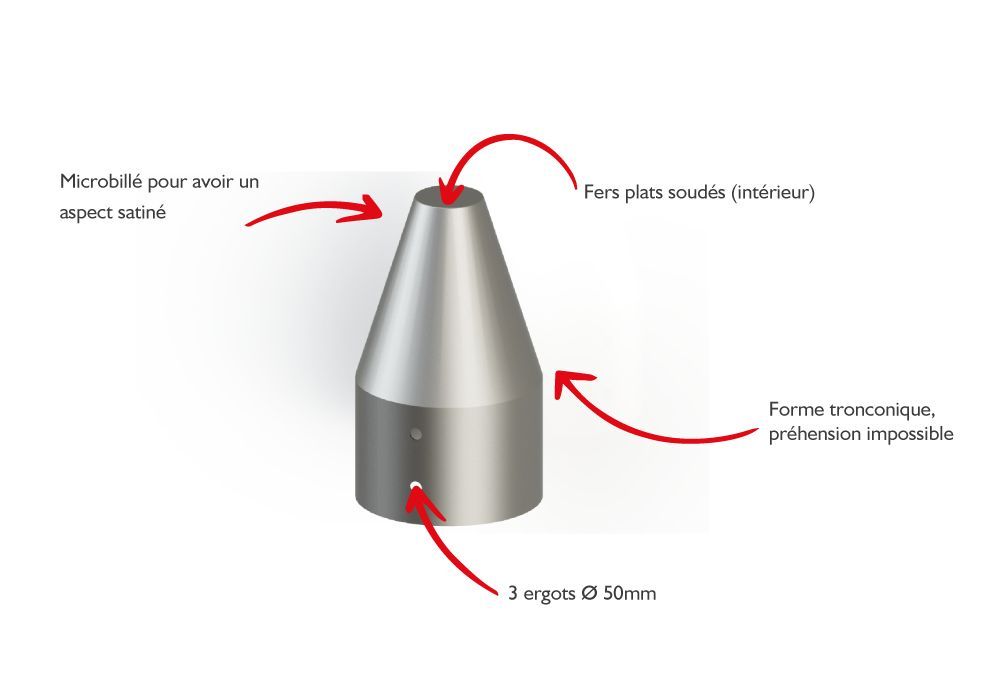 Borne sécuritaire avec bande réfléchissante pour meilleure visibilité