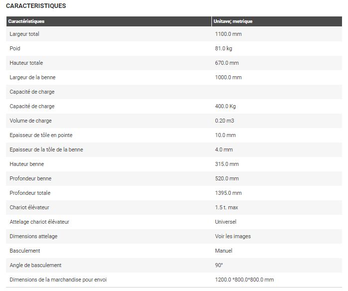 Prm-100-lm - godet pour chariot élévateur - deleks - volume de charge : 0.20 m3_5