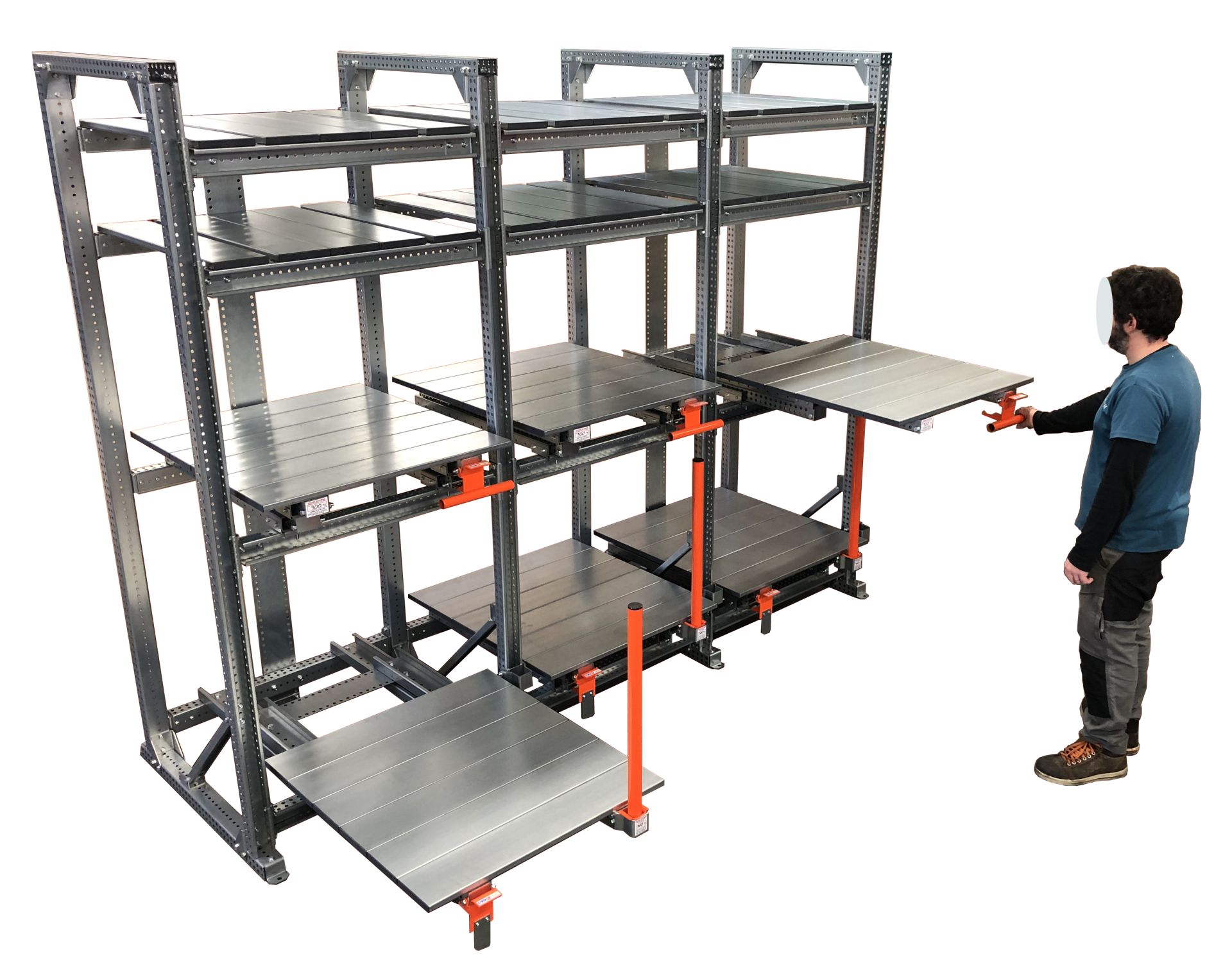 Rack à tiroirs STOCK3P - Pour tous types de palettes, bacs plastique et cartons - Ergonomie et capacité jusqu'à 3000 kg_5