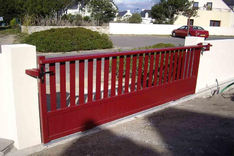 Portail coulissant semi barreaudé - 3500 / 1600_5