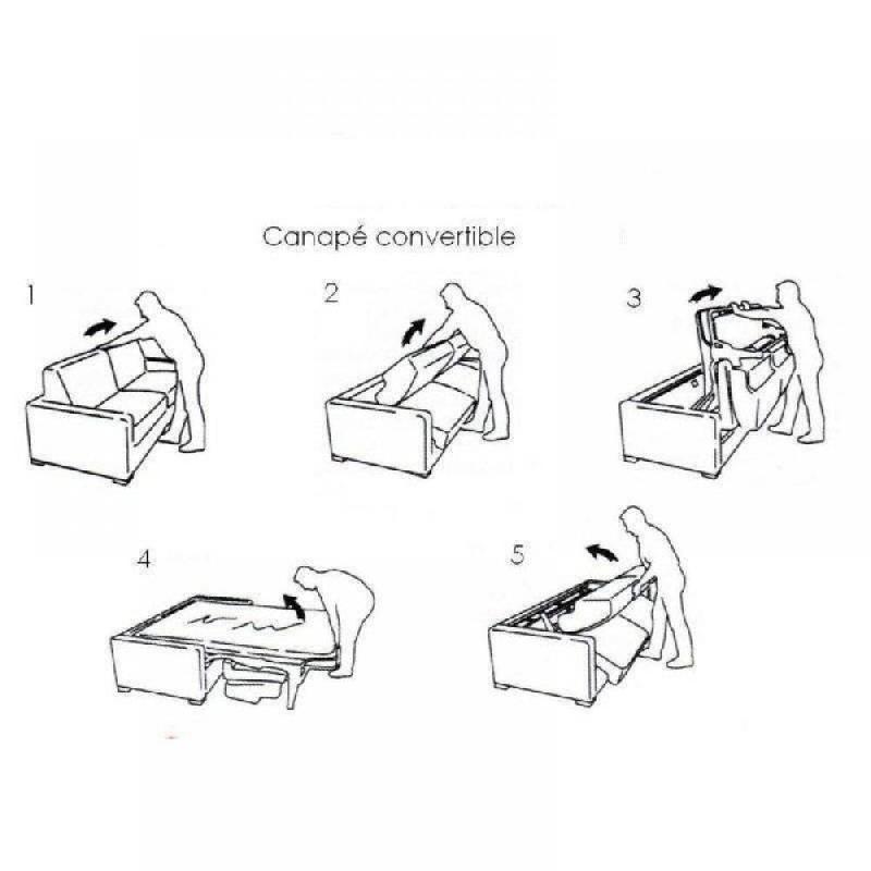 Canapé convertible OGGETTO - Matelas 16 cm - Système express - Sommier à lattes 160 cm - Microfibre gris graphite_5